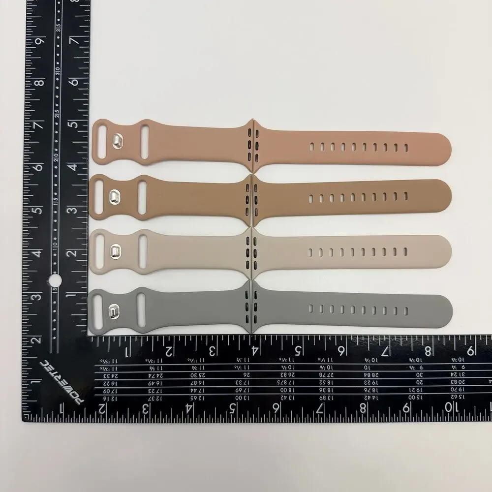 Generic Soft Silicone Watch Bands Gray Tan Brown Beige for iWatch 38-45mm